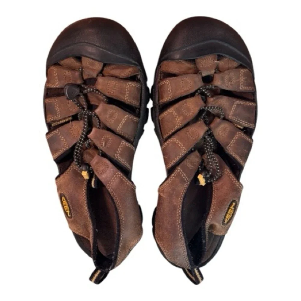 Keen Newport Fisherman outdoor nubuck brown leather washable sandal mens sz